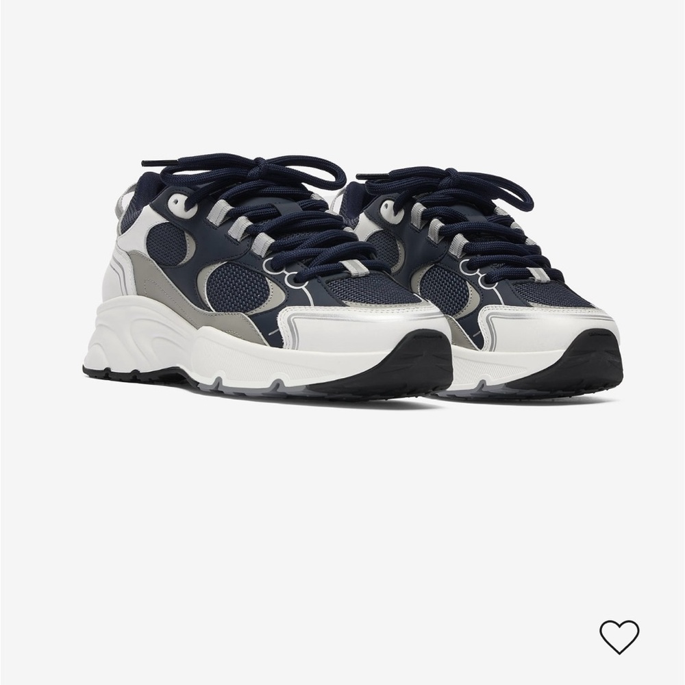Men's Navy and White Sneakers